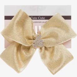 Cute Cute Hair Accessories*Gold Bow Hairclip (10cm)