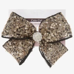 Cute Cute Hair Accessories*Gold Bow Hairclip (11cm)
