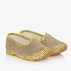 Caramelo Kids Pumps & Ballerinas|Pumps & Ballerinas*Gold Brocade Pumps
