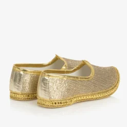 Caramelo Kids Pumps & Ballerinas|Pumps & Ballerinas*Gold Brocade Pumps