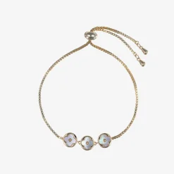 David Charles Jewellery*Gold Clover Discs Bracelet
