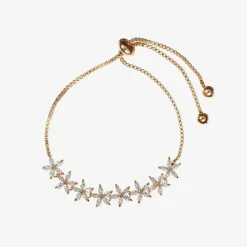David Charles Jewellery*Gold Flower Diamanté Bracelet