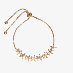 David Charles Jewellery*Gold Flower Diamanté Bracelet