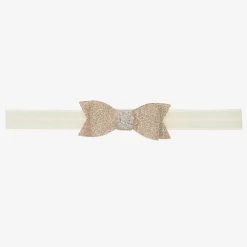 Cute Cute Hair Accessories*Gold Glitter Bow Headband