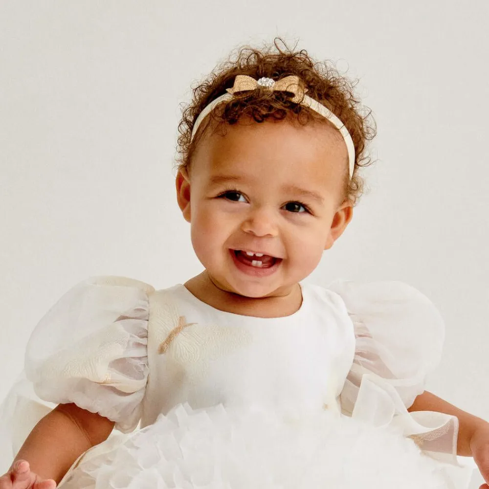 Cute Cute Hair Accessories*Gold Glitter Bow Headband