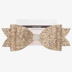 Cute Cute Hair Accessories*Gold Glitter Hairclip (14cm)