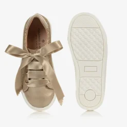 Childrens Classics Trainers|Trainers*Gold Glitter Leather Trainers