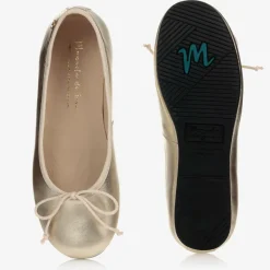 Manuela de Juan Pumps & Ballerinas|Pumps & Ballerinas*Gold Leather Ballerina Flats