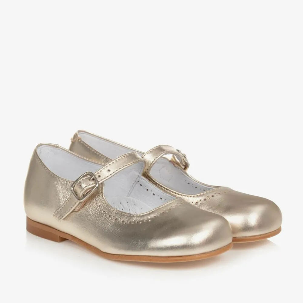Childrens Classics Bar Shoes|Bar Shoes*Gold Leather Shoes