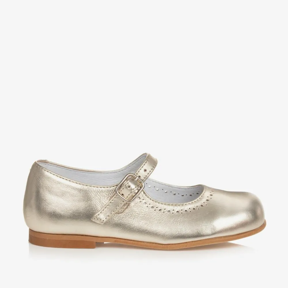 Childrens Classics Bar Shoes|Bar Shoes*Gold Leather Shoes