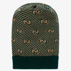 Gucci Hats*Green & Beige GG Wool Hat