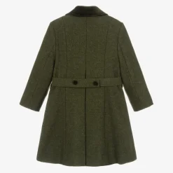 Ancar Coats & Jackets*Green Collared Wool Coat
