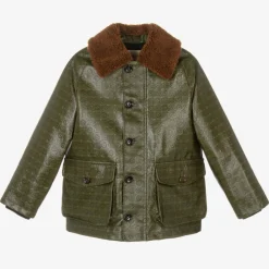 Gucci Coats & Jackets|Coats & Jackets*Green Cotton & Shearling Double G Jacket