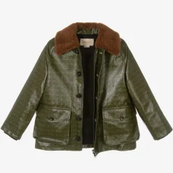 Gucci Coats & Jackets|Coats & Jackets*Green Cotton & Shearling Double G Jacket