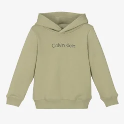 Calvin Klein Tops*Green Cotton Jersey Hoodie
