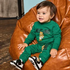 Moschino Baby Tracksuits|Tracksuits*Green Cotton Teddy Bear Tracksuit