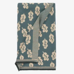 The Bonniemob Blankets & Shawls*Green Leaf Cotton & Cashmere Blanket (83cm)
