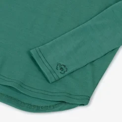 Smalls Merino Tops*Green Merino Wool Roll Neck Top