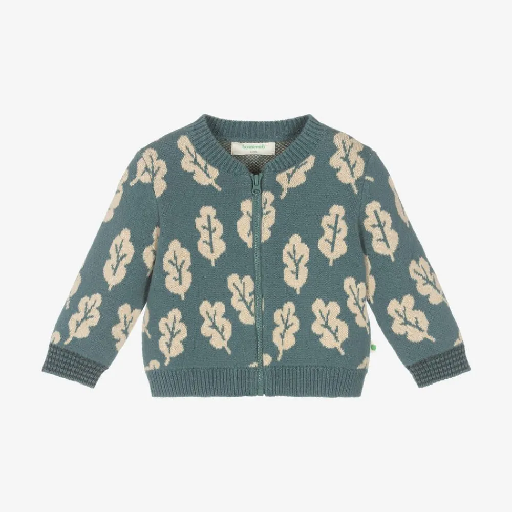 The Bonniemob Tops*Green Organic Cotton Knit Leaf Cardigan