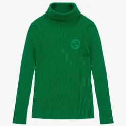 Gucci Tops*Green Ribbed Wool Roll Neck Sweater