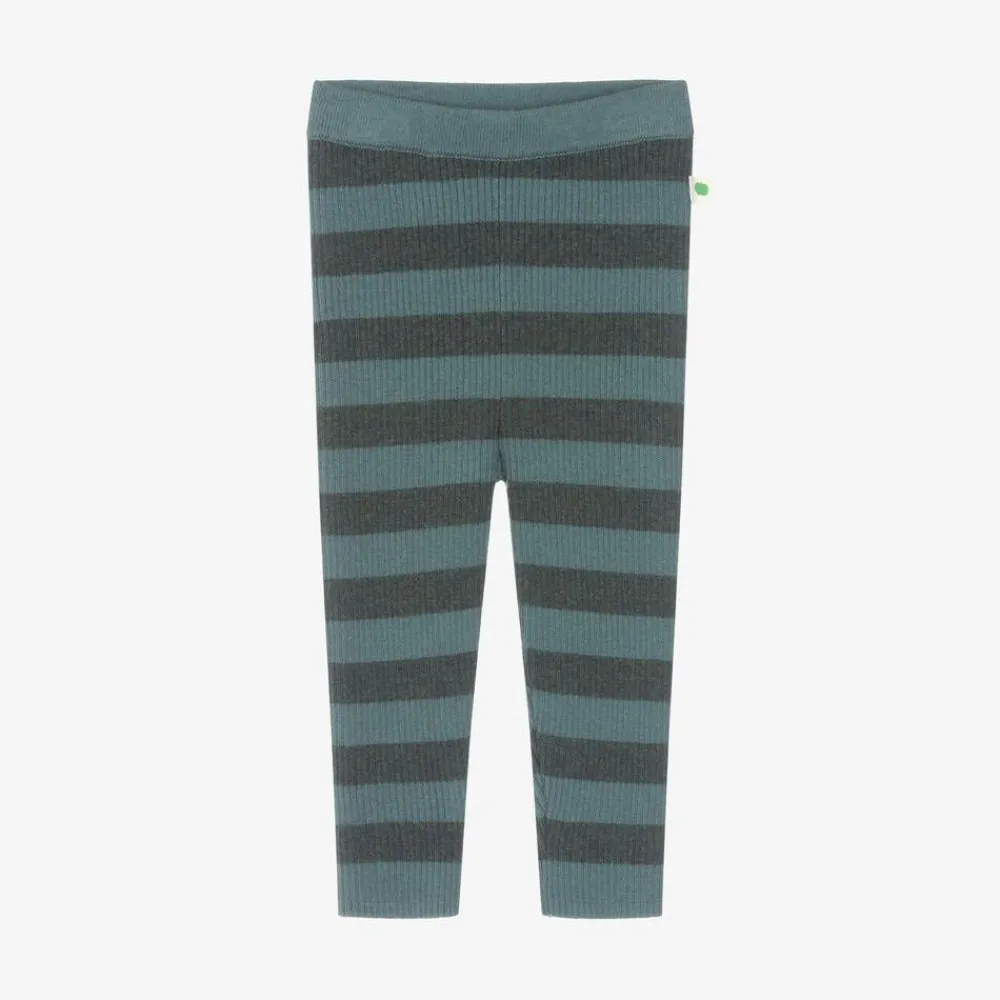 The Bonniemob Leggings|Leggings*Green Stripe Cotton & Cashmere Knit Leggings