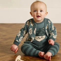 The Bonniemob Leggings|Leggings*Green Stripe Cotton & Cashmere Knit Leggings