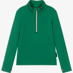 Moncler Enfant Snowwear|Activewear*Green Technical Half-Zip Top