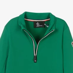 Moncler Enfant Snowwear|Activewear*Green Technical Half-Zip Top
