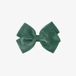 Bowtique London Hair Accessories*Green Velvet Bow Hair Clip (11cm) Forestgreen