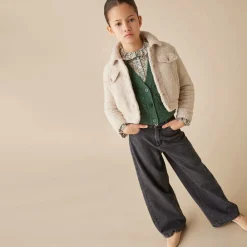 Il Gufo Tops*Green Wool Cable Knit Cardigan