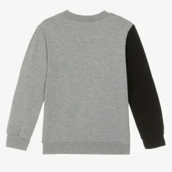 Wauw Capow Tops*Grey & Black Cat Organic Cotton Sweatshirt