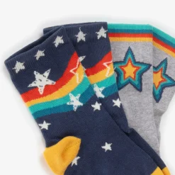 Frugi Socks|Socks*Grey & Blue Cotton Socks (2 Pack)