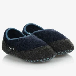 Falke Slippers|Slippers*Grey & Blue Wool Slippers