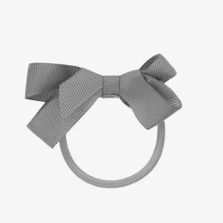 Peach Ribbons Hair Accessories*Grey Bow Hair Elastic (7cm)