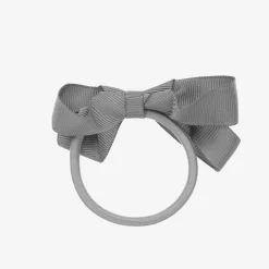 Peach Ribbons Hair Accessories*Grey Bow Hair Elastic (7cm)