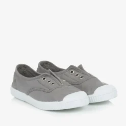 Pisamonas Trainers*Grey Canvas Slip-On Trainers