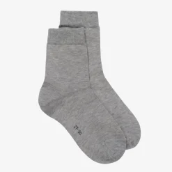 Falke Socks*Grey Cotton Ankle Socks