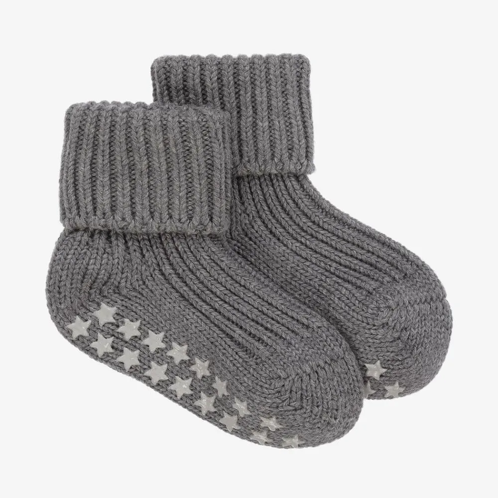 Falke Socks*Grey Cotton Baby Slipper Socks