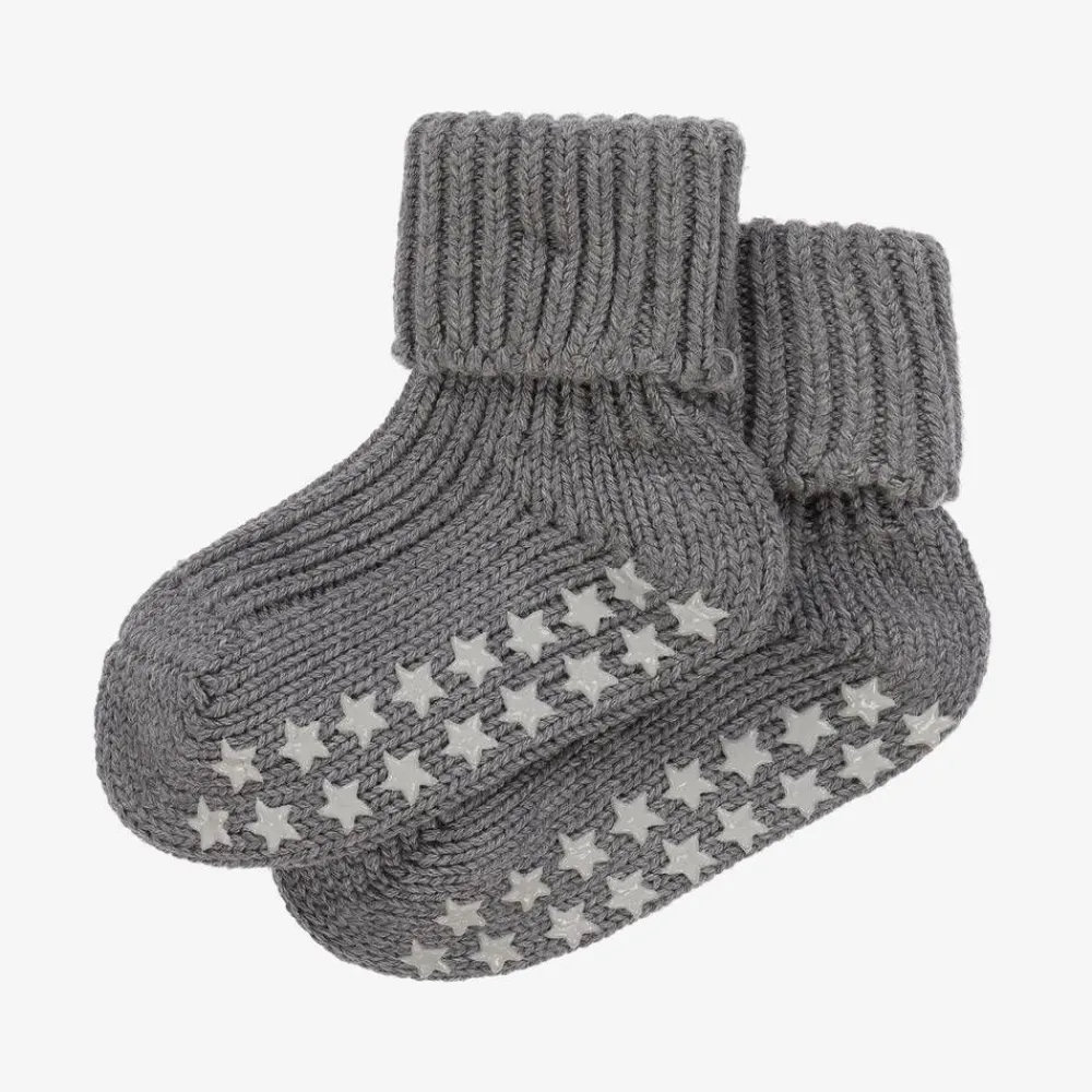 Falke Socks*Grey Cotton Baby Slipper Socks