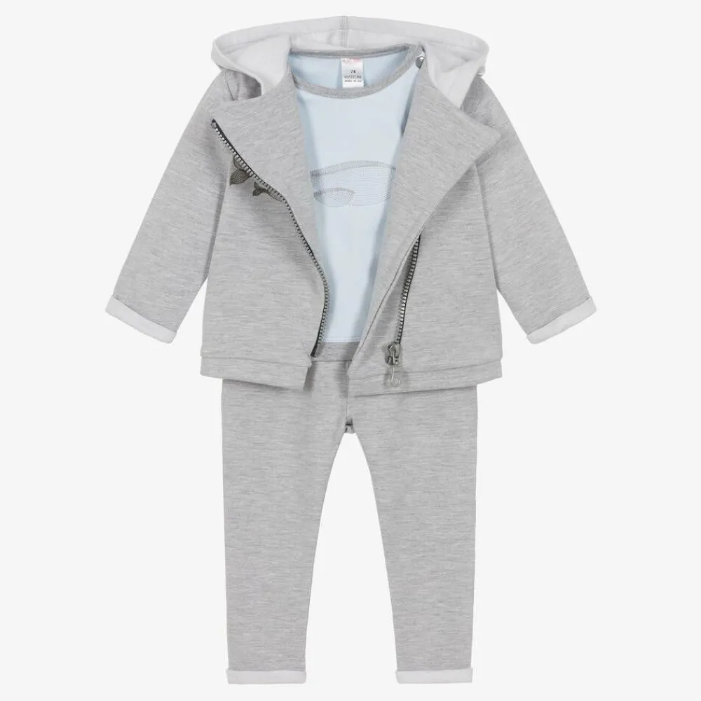 Sofija Tracksuits|Tracksuits*Grey Cotton Baby Trouser Set