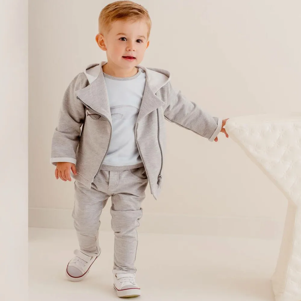 Sofija Tracksuits|Tracksuits*Grey Cotton Baby Trouser Set