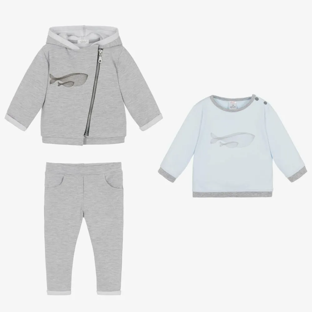Sofija Tracksuits|Tracksuits*Grey Cotton Baby Trouser Set