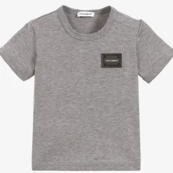 Dolce amp; Gabbana Tops*Grey Cotton Baby T-Shirt