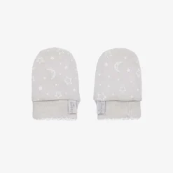 Kissy Kissy Gifts|Gloves & Mittens*Grey Cotton Crescent Moonlight Scratch Mittens
