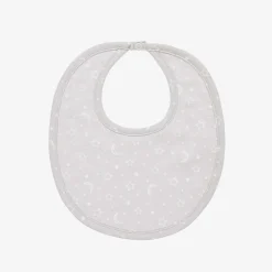 Kissy Kissy Gifts*Grey Cotton Crescent Moonlight Baby Bib