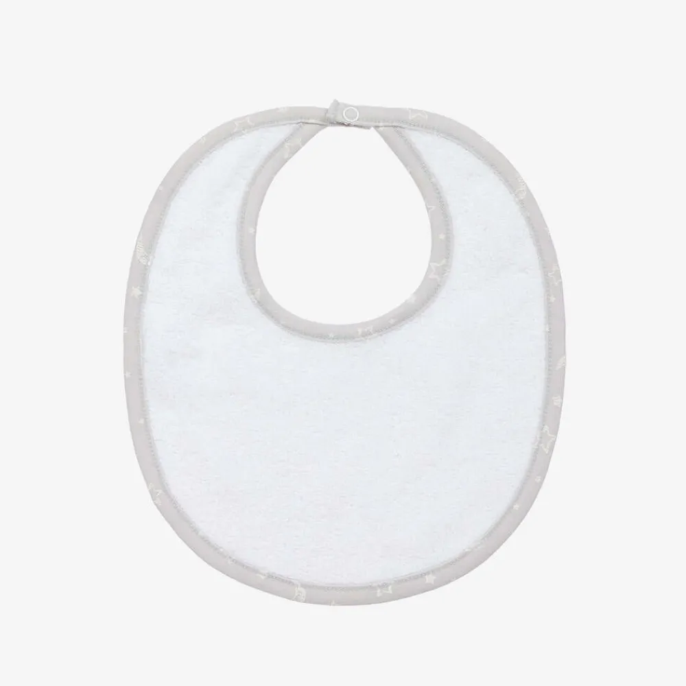 Kissy Kissy Gifts*Grey Cotton Crescent Moonlight Baby Bib