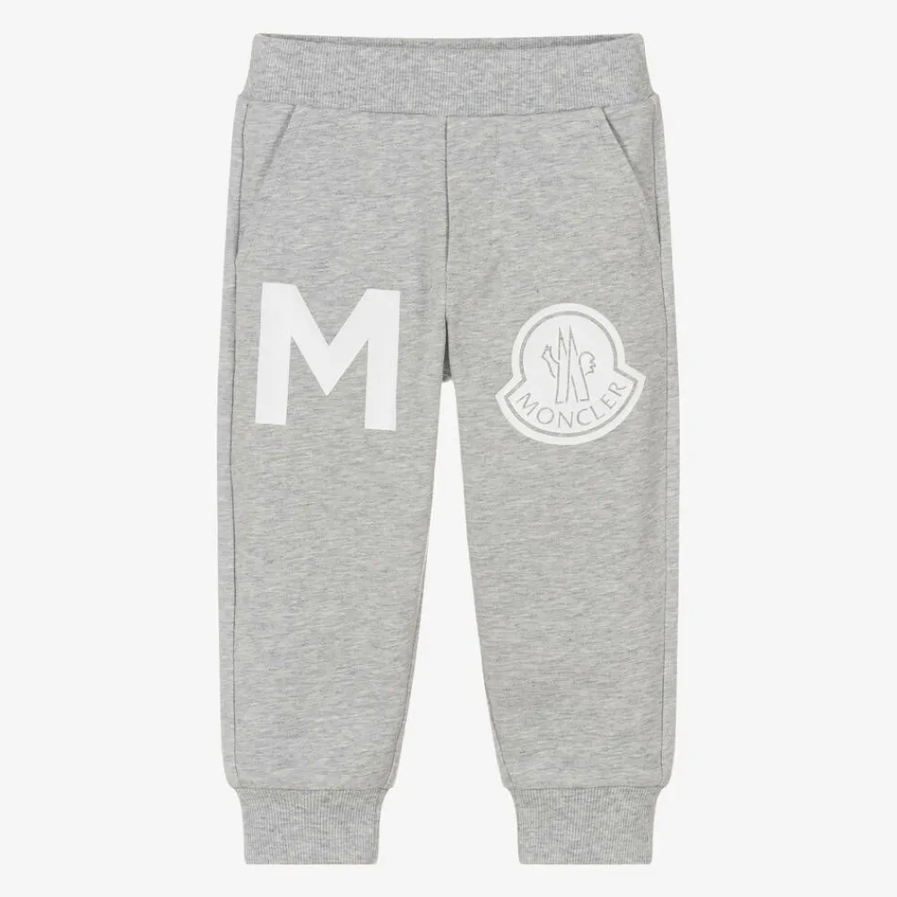 Moncler Enfant Trousers|Trousers*Grey Cotton Joggers