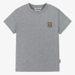 Moschino Kid-Teen Tops*Grey Cotton Teddy Bear T-Shirt