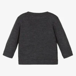 Bonpoint Tops*Grey Embroidered Wool Sweater