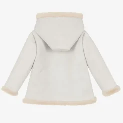 Mebi Coats & Jackets*Grey Faux Suede Hooded Coat